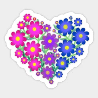 Bi Pride Flowers Sticker